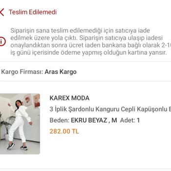 Aras Kargo İzmir Serinkuyu Şubesi Ürün Elime Ulaşmadı