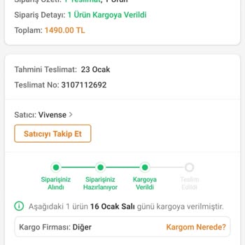 Vivense Ürün Teslim Alamama