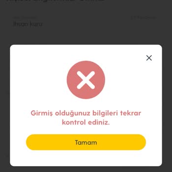 Turkcell Numara Taşıma Kişisel Bilgiler Bölümünde Hata Alıyorum