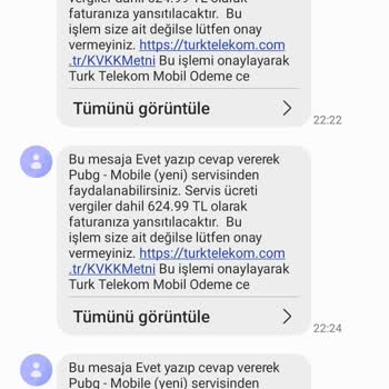 PUBG (Pubgmobile.com) Haksız Mobil Ödeme Mağduriyeti