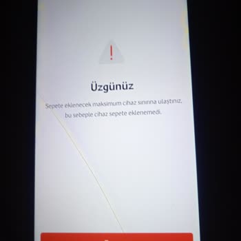 Vodafone Sepete Eklenecek Maksimum Cihaz Sayısı Hatası