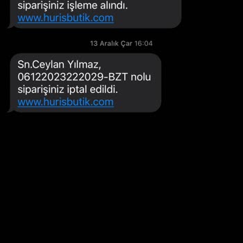 Huriş Butik Para İadesini Talep Ediyorum