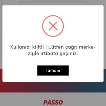 Passo Kullanıcı Kilitli Hatası