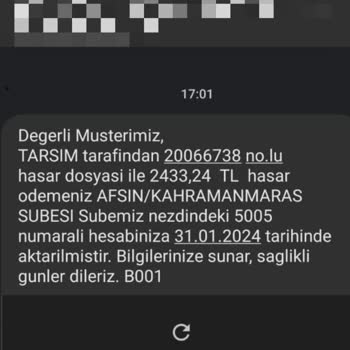 TARSİM Sigorta Bedelinin Eksik Yatırılması