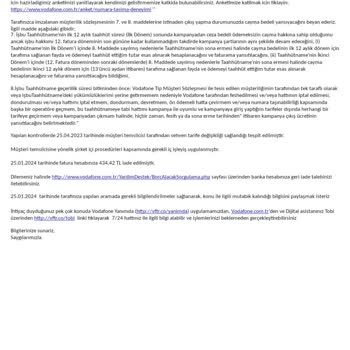 Vodafone Alacak Bakiyemi Alamıyorum!
