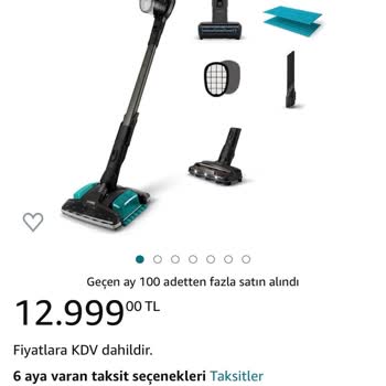 PHILIPS Ev Aletleri Philips XC8349/01 Aqua Plus Dikey Şarjlı Süpürge