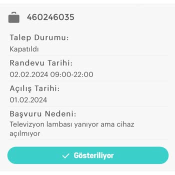 Grundig Arçelik TV Donması Şikayeti