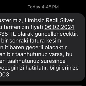 Vodafone Limitsiz Red'li Silver Paket Fahiş Fiyat Artışı