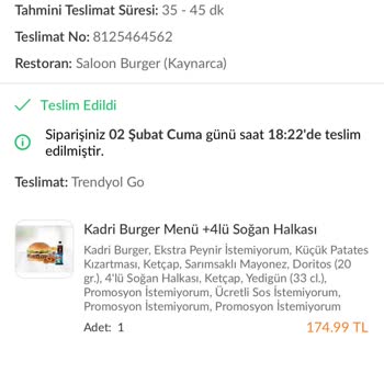3 Seferdir Eksik Ürün Gönderen Saloon Burger // İlgi Hiç Yok
