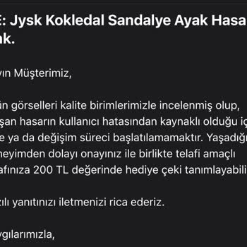 Jysk Ürününün Arkasında Durmuyor!