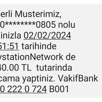 PlayStation Türkiye Play Station Bilgim Dışında Para Çekilmesi