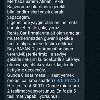 Bayer Araç Kiralama İş İlanı