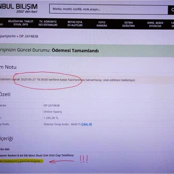 İstanbul Bilişim 'den Cep Telefonu Satın Aldım Ama Yollamadı.!