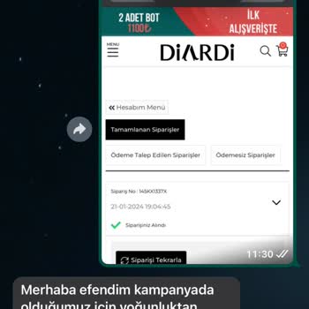 Diardi Store On Gün Bekleyiş Sonrası Hüsranla Biten Bot Siparişi
