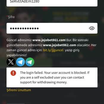 Jojobet 15000 TL Çekim Talebimden Dolayı Engellendim
