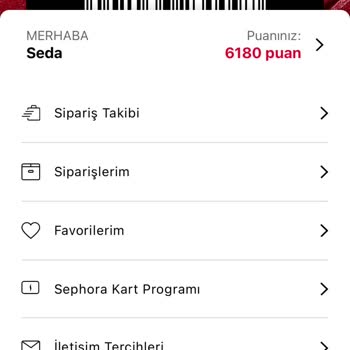 Sephora Kart Programı Puan