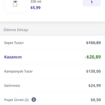 Getir Sipariş Tutarından Fazla Para Aldı