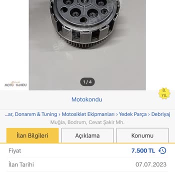 Motokondu Bozuk Motosiklet Debriyaj Tası