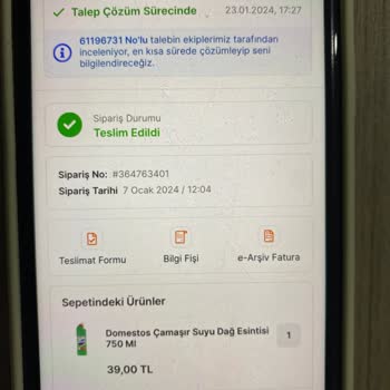 Migros Eksik Ürün Teslim Edilmemesi Hk