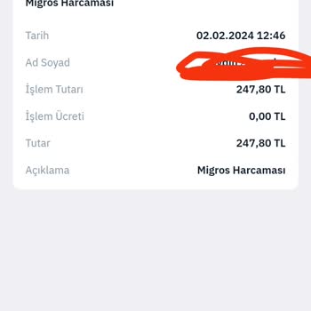Migros Mükerrer Ödeme Alındı