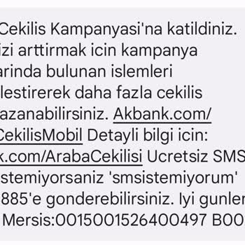 Akbank Çekiliş Hakkı Verilmemesi