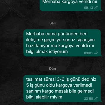 By Merve Kaya Ürünüm Kargolanmadı, İletişim Kurulamıyor!