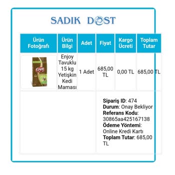 Sadikdost.com Sitesi Ürünümü Göndermiyor!