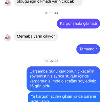 Baby_cikolatam (Instagram) Ürünümü Teslim Etmediler