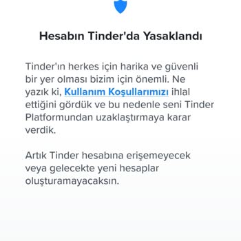 Tinder Üyeliğimin Sebep Gösterilmeden Kapatılması