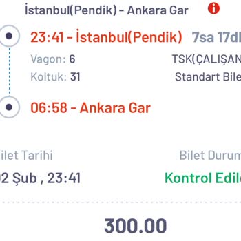 YHT (Yüksek Hızlı Tren) Varış Süresinin Tam Yazılmaması