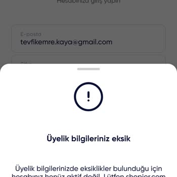 Shopier Üye Bilgilerinizde Hata Var Uyarısı Ve Siteye Giriş Yapamama