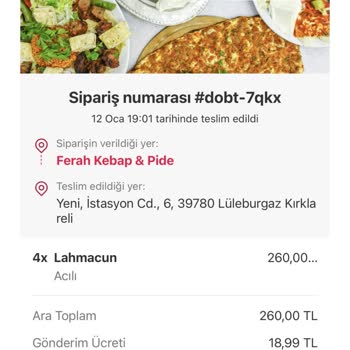 Yemeksepeti İki Defa Ücret Alınması