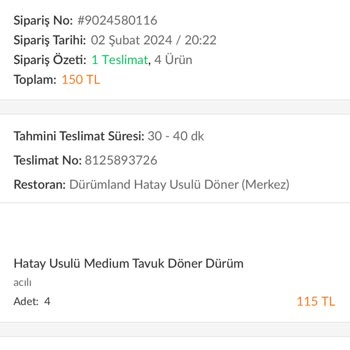 Trendyol Yemek Siparişim Bana Teslim Edilmedi