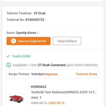 Korkmaz Mutfak Eşyaları Korkmaz Tostkolik Makinesi