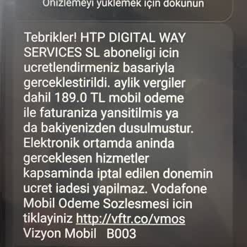 Vizyon Elektronik Para Aldatıcı Mesajla Üyelik