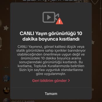 TikTok Canlı Yayınıma Kısıtlama