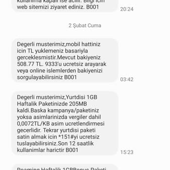 Türk Telekom Yurt Dışı 1GB Paket Olmasına Rağmen Tl Bakiyem Sıfırlandı