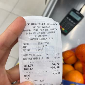 Şok Market Ürün Ve Fiş Fiyatı Farkı Ve %01 KDV