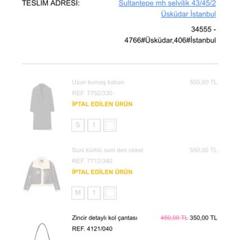 Pull and Bear İptal Edilen Sipariş Hakkında