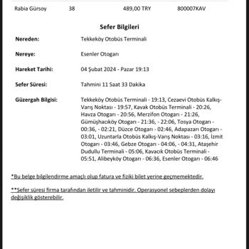 Obilet Asil Görele Bilet İptal