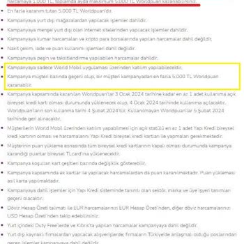 Yapı Kredi Bankası Yurt Dışı Alışverişi Word Puanı Yatmadı