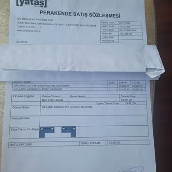 Yataş Enza Home'dan Teslim Edilmeyen Dolap