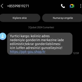 kargo Adı Altında Gelen Mesaj