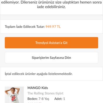 Trendyol İptal Yapılamaması Hakkında