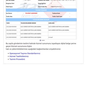 Aras Kargo Kargolarımı Getirmiyor Son Yaşadığım Durum Yine Bu Şekilde