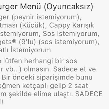 Yemeksepeti/Burger King Sipariş Sorunları