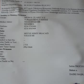 Migros Touc Me Servis Arıyorum