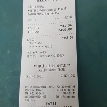 TAB Gıda Fiş Ve E-fatura Yanlış T. C. İle Keseliyor.