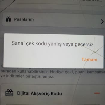 Burganbank Geçersiz Migros Kodu Yolladı