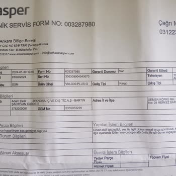 Casper Via X 30 Hoparlör Den Arama Sesi Gelmiyor